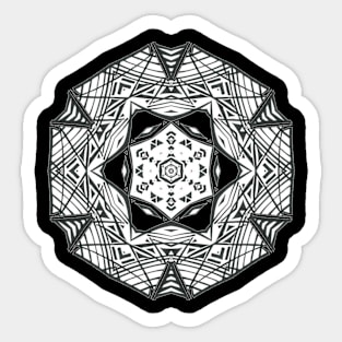 6C Unique Black White Abstract Mandala Sticker